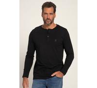 JP 1880 Herren große Größen Übergrößen Menswear L-8XL Henley, Basic, Shirt, Langarm, Knopfleiste, bis 8XL schwarz XLT 702555130-XLT