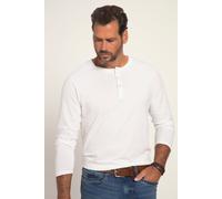 JP 1880 Herren große Größen Übergrößen Menswear L-8XL Henley, Basic, Shirt, Langarm, Knopfleiste, bis 8XL schneeweiß XL 702555200-XL