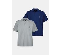 JP1880 Regular Fit Poloshirt Kurzarm blau/grau