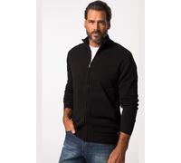 JP 1880 Herren große Größen Übergrößen Menswear L-8XL Strickjacke, Cardigan mit Stehkragen, Zipper, Rippbündchen, schwarz XXL 717032130-XXL