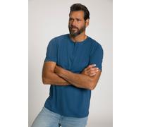 JP1880 Regular Fit T-Shirt Knopfleiste blau, Einfarbig