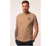 JP1880 Regular Fit T-Shirt Rundhals Dunkelbeige, Bedruckt