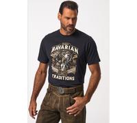 JP1880 Regular Fit T-Shirt Rundhals dunkelblau, Bedruckt