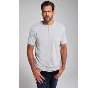 JP 1880 Herren große Größen Übergrößen Menswear L-8XL Henley, Basic, Knopfleiste, Halbarm grau Melange L 726695123-L