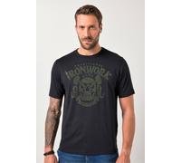 JP1880 Regular Fit T-Shirt Rundhals schwarz, Bedruckt