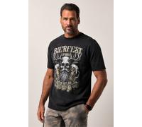 JP1880 Regular Fit T-Shirt Rundhals schwarz, Bedruckt
