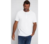 JP 1880 Herren große Größen Übergrößen Menswear L-8XL Henley, Basic, Knopfleiste, Halbarm weiß XL 726695209-XL