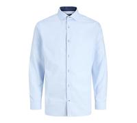 Langarmhemd JACK & JONES "JPRBLAPARKER DETAIL L/S SHIRT NOOS", Herren, Gr. S, N-Gr, blau (cashmere blau), Web, Obermaterial: 100% Baumwolle, unifarben, slim fit normal, Hemden (50471322-S) cashmere bl
