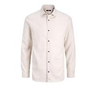 Langarmhemd JACK & JONES "JPRBLAPARKER MELANGE L/S SHIRT BF", Herren, Gr. XL, N-Gr, silber gray, Web, Obermaterial: 58% Lyocell, 42% Baumwolle, unifarben, regular fit, Hemden (60667221-XL) silber gray