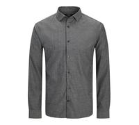 Langarmhemd JACK & JONES "JPRBLAPARKER MELANGE L/S SHIRT BF", Herren, Gr. S, N-Gr, schwarz, Web, Obermaterial: 58% Lyocell, 42% Baumwolle, unifarben, regular fit, Hemden (63178503-S) schwarz