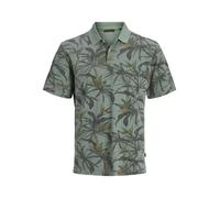 JACK & JONES Premium Regular Fit Poloshirt mit floralem Allover-Print Modell 'Hawaii' in Dunkelgruen, Größe $listsize[$i].replace('"','"')