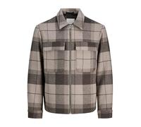 Wolljacke JACK & JONES "JPRCCRUSSEL WOOL BLEND JACKET SN", Herren, Gr. XXL, brindle detail:check, Web, Obermaterial: 55% Polyester, 40% Wolle, 5% sonstige Fasern, unifarben, regular fit, Jacken (17232