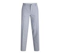 Stoffhose JACK & JONES "JPRMARTIN SUMMER TRS LINEN BLEND NO06 SN", Herren, Gr. 48, N-Gr, faded denim fit:slim fit, Web, Obermaterial: 70% Baumwolle, 30% Leinen, unifarben, slim fit lang, Hosen Stoffho