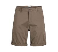 Chinoshorts JACK & JONES "JPSTBOWIE JJSHORTS S", Herren, Gr. XL, N-Gr, braun (morel), Web, Obermaterial: 98% Baumwolle, 2% Elasthan, unifarben, modisch, regular fit kurz, Hosen, mit Aufschlag (9859440