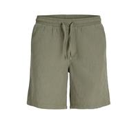 Shorts JACK & JONES "JPSTJAIDEN WAVY JOGGER SHORTS REG SN", Herren, Gr. L, N-Gr, vetiver, Web, Obermaterial: 100% Baumwolle, unifarben, relaxed fit kniefrei, Hosen Shorts, Baumwolle, locker geschnitte