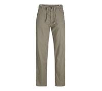 Jogginghose JACK & JONES "JPSTKANE HYBRID BONDI JOGGER SN", Herren, Gr. M, N-Gr, grün (dusty olive), Web, Obermaterial: 80% Baumwolle, 20% Leinen, unifarben, modisch, relaxed fit knöchellang, Hosen (6