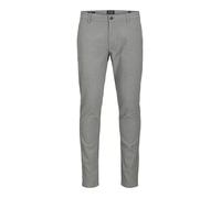 Chinohose JACK & JONES "JPSTMARCO BOWIE WINTER CHINO SN", Herren, Gr. 28, Länge 32, grau (grau melange detail:herringbone), Web, Obermaterial: 100% Baumwolle, meliert, unifarben, slim fit, Hosen (4085