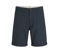 Chinohose JACK & JONES "JPSTMARCO ERIK CHINO SHORT MID", Herren, Gr. S, N-Gr, blau (navy blazer), Web, Obermaterial: 98% Baumwolle, 2% Elasthan, unifarben, modisch, regular fit, Hosen (19097018-S) nav