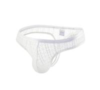 JPXJGT Men's Jockstrap Lace Thong Panties Sheer Mesh Bikini Briefs T-back G-string Underwear (Size:m,Color:weiß)
