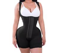 JPXJGT Women Fajas Colombianas High Compression Shapewear Bodysuit Adjustable 9 Steel Bone Corset Waist Trainer Shaper(Color:Black,Size:S)