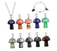 JPXXFM 10 PCs Kristallpilz -Anhänger süße Reize für Armbänder Schlüsselanschlüsse Schmuck DIY -Accessoires mit verschiedenen natürlichen Farben für Frauen zufällige Farbe