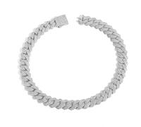 JPXXFM Schmuck-Accessoires, Breite 19 mm, große Iced Out, extra glänzende Hip-Hop-Kette für Herren, massive, dicke kubanische Miami-Glieder-Halskette, inklusive Dekorationen, 55.8 cm, Standard