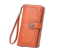 JPXXFM Slim Front Pocket Wallet für Männer Frauen Retro Einfacher Langer Geldbörse Multi -Funktion Großkapazität Brieftasche Handwallets für Teenager Mädchen mit Lanyard