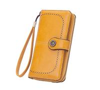 JPXXFM Slim Front Pocket Wallet für Männer Frauen Retro Einfacher Langer Geldbörse Multi -Funktion Großkapazität Brieftasche Handwallets für Teenager Mädchen mit Lanyard