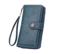 JPXXFM Slim Front Pocket Wallet für Männer Frauen Retro Einfacher Langer Geldbörse Multi -Funktion Großkapazität Brieftasche Handwallets für Teenager Mädchen mit Lanyard