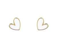 JQQJZLC 18G Zierzetty Emaille Heart Stud Ohrringe für Frauen 925 Sterling Silber Post Pin Hypoallergen kleine süße Liebesknorpelschstene Piercing Schmuck