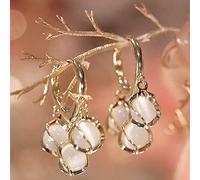 JQQJZLC Geometrischer Strass -Perlenohrringe weibliche Ohrringe Hochzeit Schmuck Geburtstag Geschenke