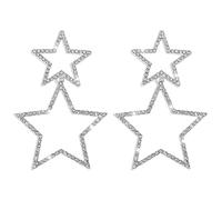 JQQJZLC Strass Big Star Dangle Ohrringe für Frauen Mädchen Hypoallergene Kristall Lange Quasten Stars Charms Drop Fode Fashion Lightweight Festival Weihnachtsgeburtstagsfeier Schmuck Ziergeschenke