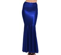 JQYTEN Mermaid High Waist Long Skirt Sexy Women Faux Leather Package HIPS Maxi Skirt Stage Performance Shiny Fishtail Dress