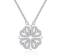 Jrêveinfini Kleeblatt Halskette Damen 925 Silber mit Anhänger, Glücksbringer Kette für Mama, Freundin oder Tochter, Schmuck Geschenk zu Weihnachten, Valentinstag, Geburtstag & Muttertag