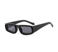 JRLLFD Brillen Retro Kleine Quadratische Sonnenbrille Für Frauen Männer Vintage Rechteckiger Rahmen Sonnenbrillen Shades UV400,Schwarz,Einheitsgröße