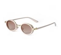 JRLLFD Ovale Sonnenbrille im Vintage-Steampunk-Stil für Herren, Retro, runder Metallrahmen, Damen, Sonnenbrille, UV400, C5, Einheitsgröße