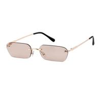 JRLLFD Randlose rechteckige Sonnenbrille für Damen, rahmenlose Sonnenbrille aus Metall, getönte Ozeanlinse, C5 Light Tea, Einheitsgröße