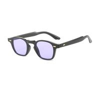 JRLLFD Sonnenbrille im Vintage-Stil mit Leopardenmuster und quadratischen Nieten für Herren, bunte blaue Gläser, Schildpatt-Sonnenbrille für Damen, C2 Lila, Einheitsgröße
