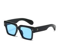 JRLLFD Übergroße orangefarbene quadratische Sonnenbrille für Frauen mit Nietendekoration, Brillenschirme, UV400, Sonnenbrille für Männer, 2, Einheitsgröße
