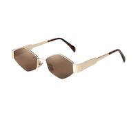 JRLLFD Vintage Polygonale Damen-Sonnenbrille Rhombus Damen-Sonnenbrille Metallrahmen Shades Punk Eyewear, C4, Einheitsgröße