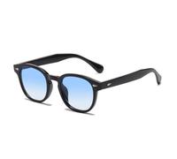 JRLLFD Vintage Rivet Schildpatt Runde Sonnenbrille Damen Herren Retro Driving Shades Leopard Blue Square Brillen UV400,Black GradientBlue,Einheitsgröße