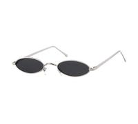 JRLLFD Vintage Rote kleine ovale Sonnenbrille Herren Damen Runde Retro-Sonnenbrille (C48)