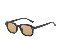 JRLLFD Vintage Sonnenbrille mit Schildpatt-Nieten, rechteckig, für Damen und Herren, quadratische Sonnenbrille mit blauen Gläsern, C8, Einheitsgröße