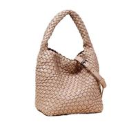 JRNDNIUO Gewebte Ledertaschen für Frauen, Knoted, Frauen, Handtasche, Designer-Schultertasche, Eimer, Geldbörse, handgefertigt, modische Tragetasche, Hobo-Tasche, klein, Beigea