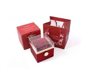 JRose Collections Konservierte Ewige Blume Geschenkbox mit Halskettenhalter Romantische Schmuckaufbewahrungsbox - für Sie JR5223