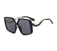 JRPAJK Modische unregelmäßige quadratische Sonnenbrille für Damen mit Metallscharnier im Retro-Stil UV400-Schutzbrille für Damen und Herren