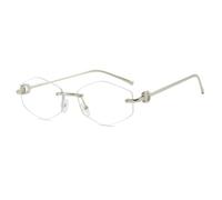 JRPAJK Randlose Diamant-Sonnenbrille quadratisch Damen & Herren Retro UV400-Schutzbrille