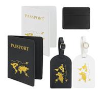 JRSHIRLEYLTD 3 Stück PU Leather Passport Hülle,Goldenem Muster Passport Cover,Kunstleder Reisepass Hülle, Reisepass Schutzhülle für Kreditkarten, Ausweis und Reisedokumente