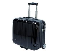 JSA Business-Trolley ABS Polycarbonat Businesskoffer mit Ausziehgriff Teleskoptrolley Trolley TSA Schloss Zwei Rollen Reise Laptop Notebook Koffer Case schwarz 45513
