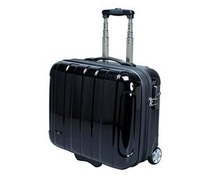 JSA Business-Trolley ABS Polycarbonat Businesskoffer mit Ausziehgriff Teleskoptrolley Trolley TSA Schloss Zwei Rollen Reise Laptop Notebook Koffer Case schwarz 45513